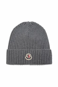 Moncler Enfant GREY Cap with logo patch