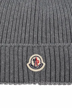 Moncler Enfant GREY Cap with logo patch