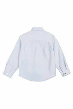 Moncler Enfant light blue Cotton shirt with pocket