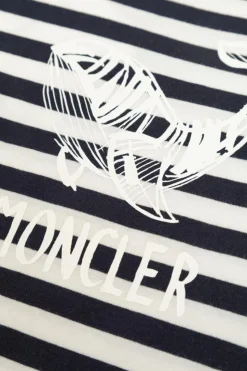 Moncler Enfant NAVY BLUE T-shirt with stripe pattern