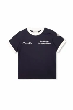 Moncler Enfant NAVY BLUE Cotton T-shirt with logo