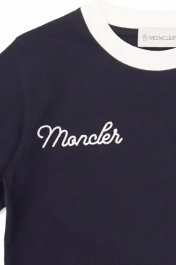 Moncler Enfant NAVY BLUE Cotton T-shirt with logo