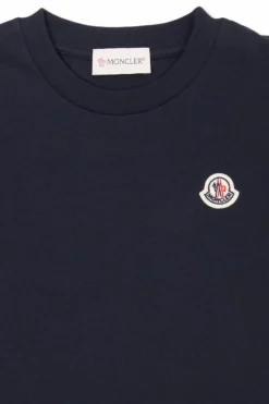 Moncler Enfant NAVY BLUE Cotton T-shirt with logo