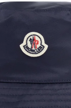 Moncler Enfant NAVY BLUE Hat with logo patch