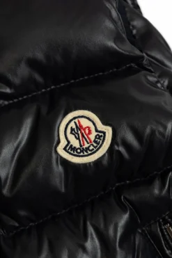 Moncler Enfant NAVY BLUE Quilted vest with logo patch