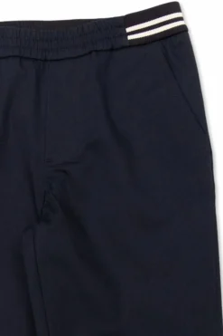 Moncler Enfant NAVY BLUE Trousers with logo patch