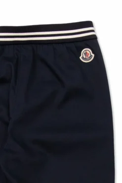Moncler Enfant NAVY BLUE Trousers with logo patch
