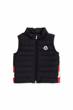 Moncler Enfant NAVY BLUE Down vest with stand collar