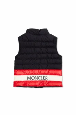 Moncler Enfant NAVY BLUE Down vest with stand collar
