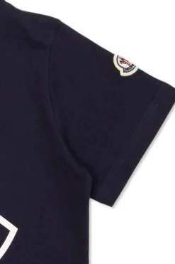 Moncler Enfant NAVY BLUE Cotton T-shirt with logo