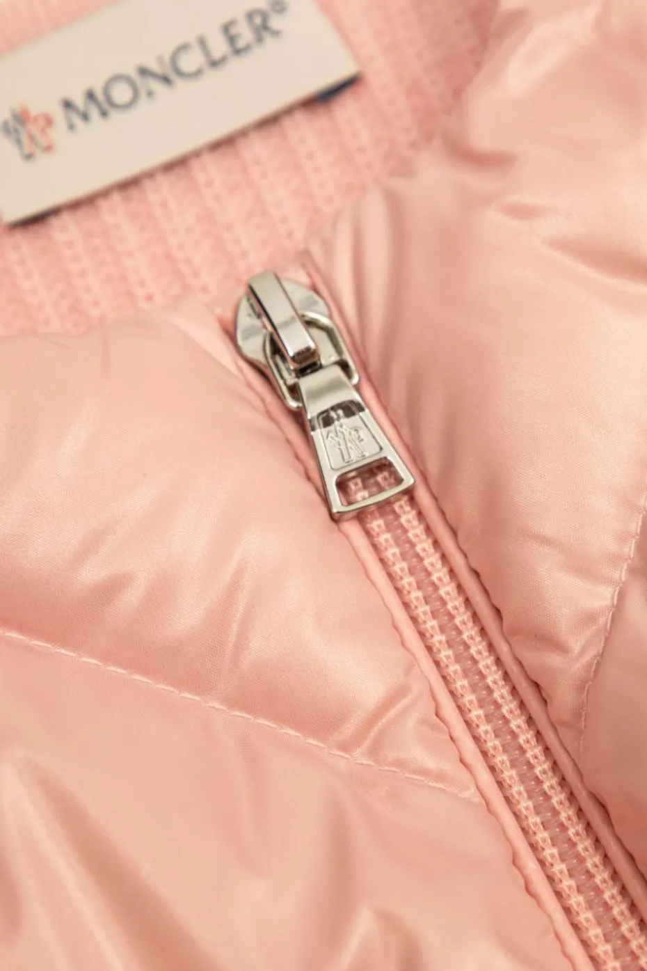 Moncler Enfant PINK Cardigan with quilted front