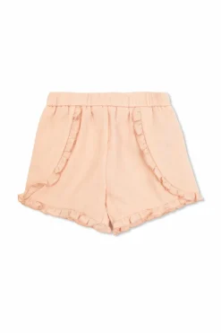 Moncler Enfant PINK Cotton shorts with ruffles