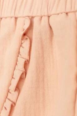 Moncler Enfant PINK Cotton shorts with ruffles