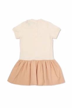 Moncler Enfant PINK Dress with logo patch