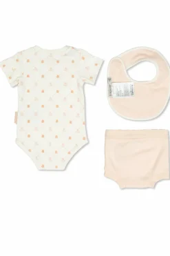 Moncler Enfant PINK Set: Bodysuit, Rompers and Bib