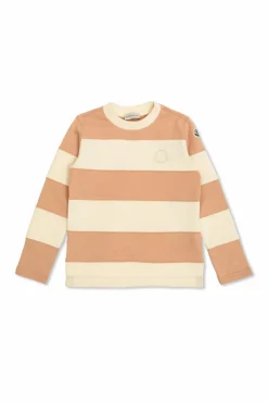 Moncler Enfant PINK Sweatshirt with stripe pattern