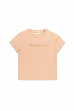 Moncler Enfant PINK T-shirt with embroidered logo