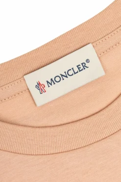 Moncler Enfant PINK T-shirt with embroidered logo