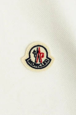 Moncler Enfant WHITE Cotton polo with logo patch