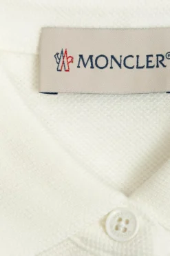 Moncler Enfant WHITE Cotton polo with logo patch