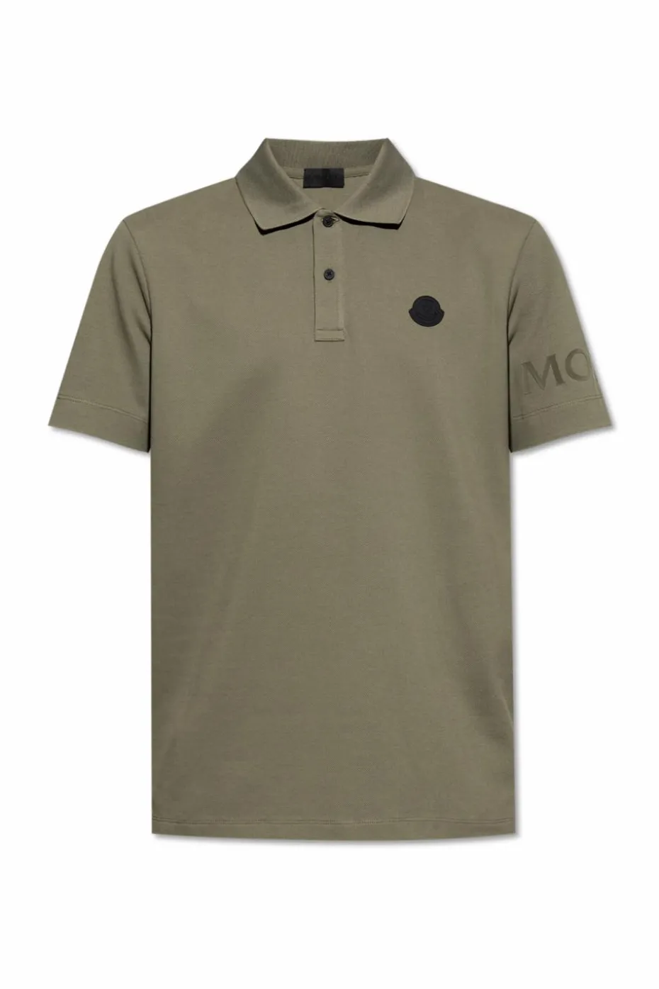 Moncler GREEN Polo with logo patch
