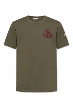 Moncler GREEN T-shirt with printed logo