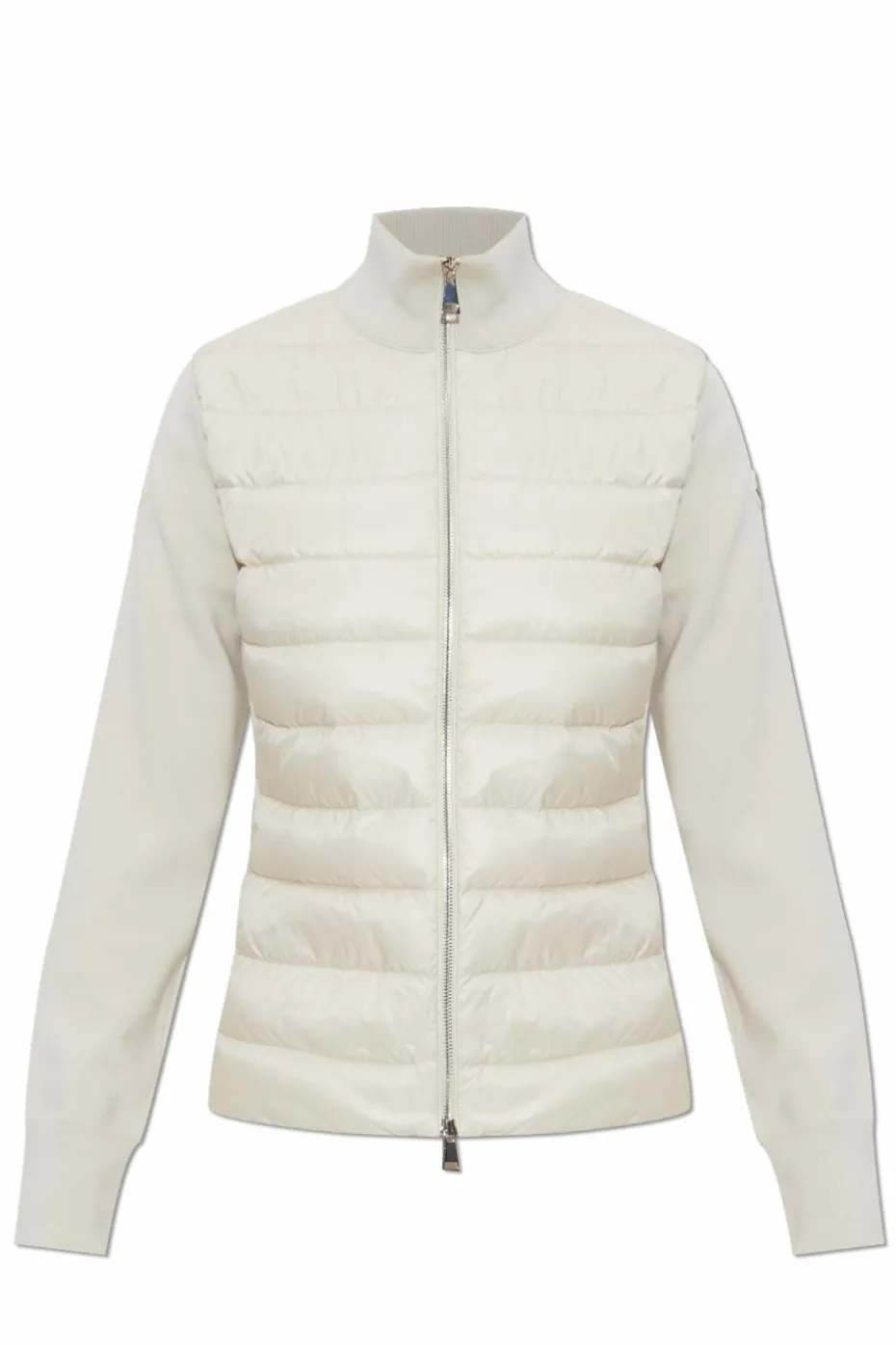 Moncler GREY Cardigan with stand-up collar