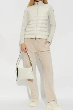 Moncler GREY Cardigan with stand-up collar