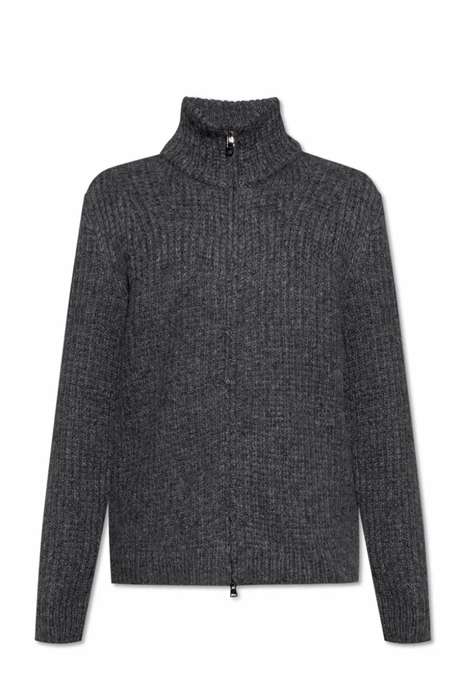 Moncler GREY Cardigan with stand-up collar