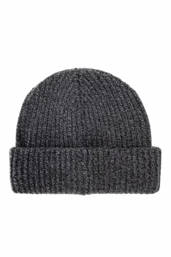 Moncler GREY Wool beanie with logo patch