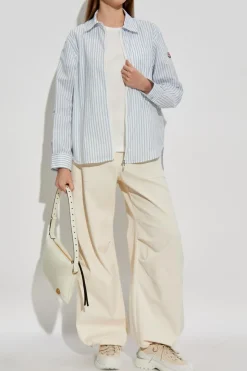 Moncler light blue Striped pattern shirt "Camicia"