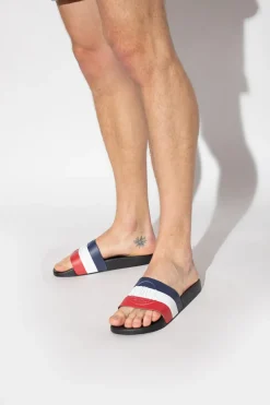 Moncler NAVY BLUE ‘Basile’ rubber slides