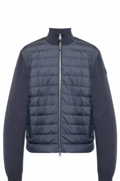 Moncler NAVY BLUE Cardigan with down insert