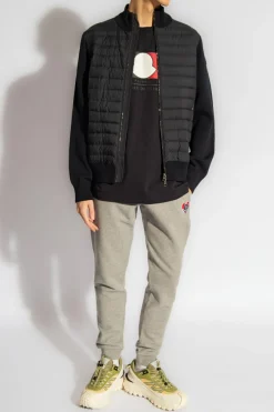 Moncler NAVY BLUE Cardigan with down front