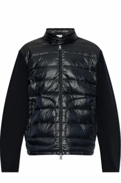 Moncler NAVY BLUE Cardigan with quilted front