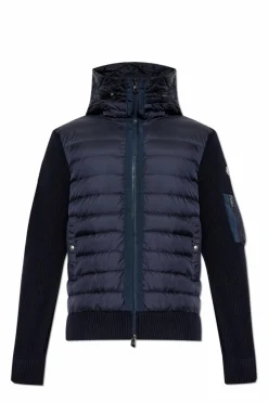 Moncler NAVY BLUE Cardigan with down front