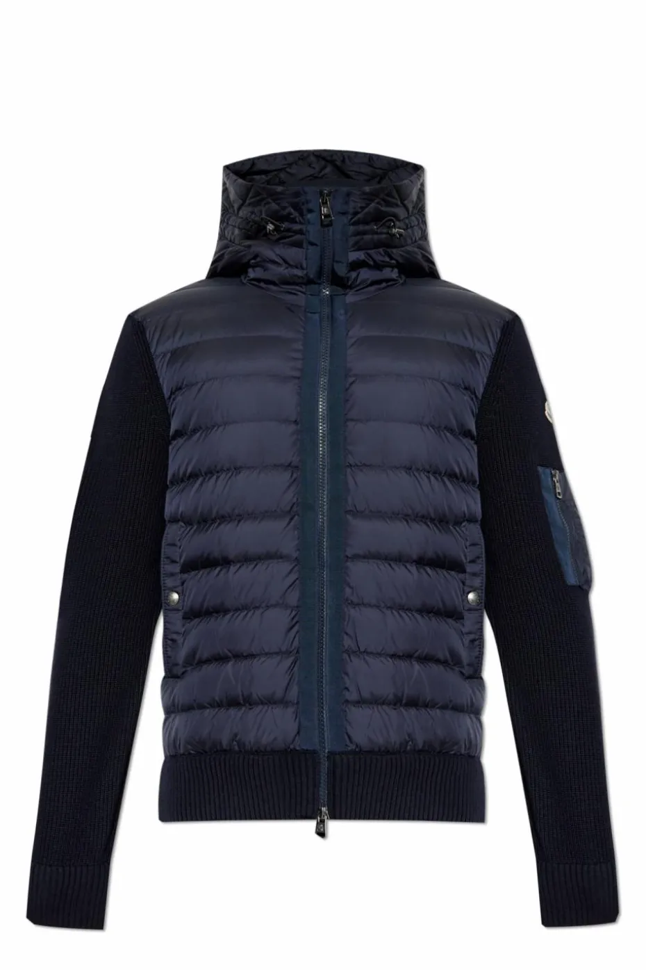 Moncler NAVY BLUE Cardigan with down front