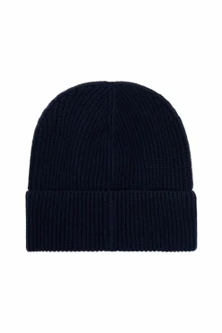 Moncler NAVY BLUE Cotton hat with logo patch