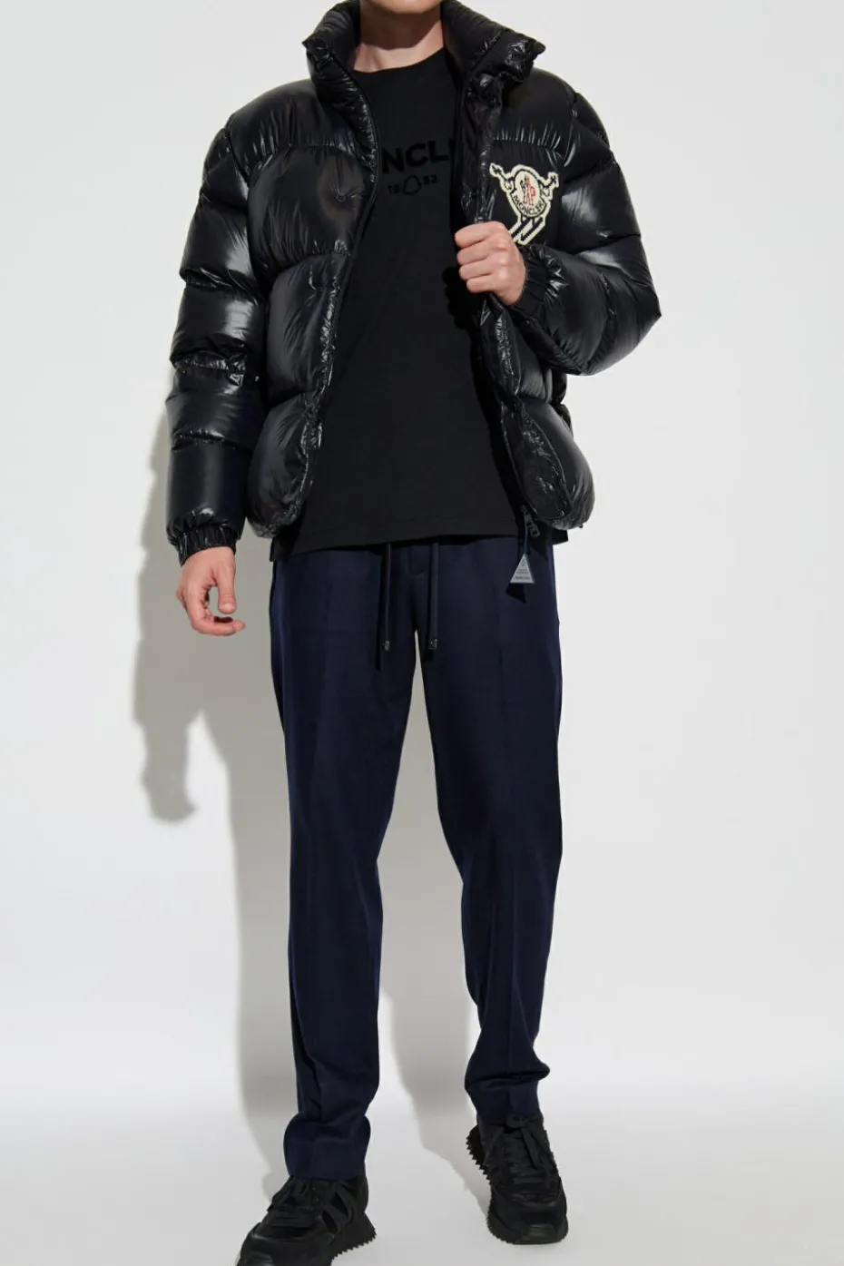 Moncler NAVY BLUE Creased trousers
