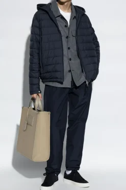Moncler NAVY BLUE Loose-fitting nylon pants