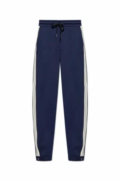 Moncler NAVY BLUE Pants with side stripes