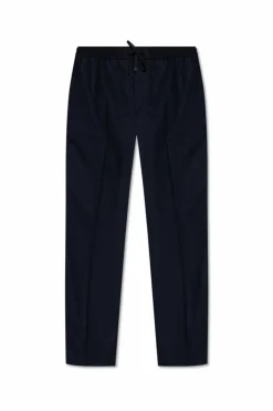 Moncler NAVY BLUE Pants with cashmere trim