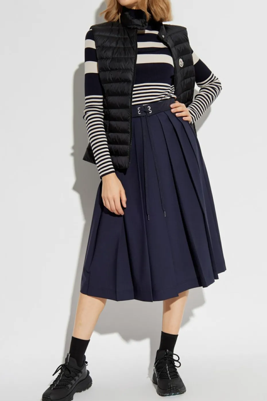 Moncler NAVY BLUE Pleated skirt