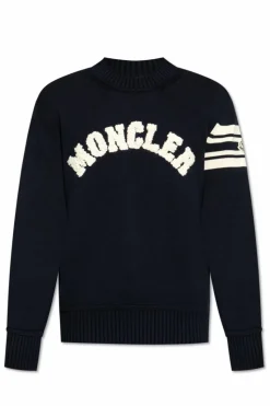 Moncler NAVY BLUE Sweater with logo