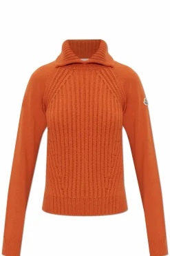 Moncler ORANGE Sweater with collar