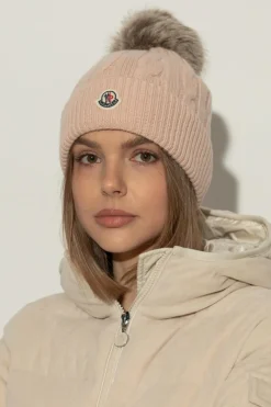 Moncler PINK Hat with Pom-pom