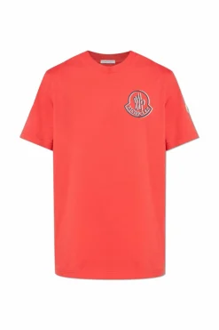 Moncler RED T-shirt with printed logo