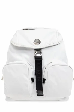 Moncler WHITE Backpack with logo-shaped appliqué