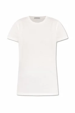 Moncler WHITE Cotton t-shirt with round neckline