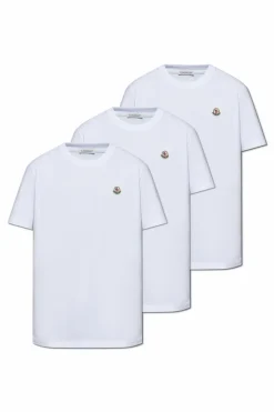 Moncler WHITE 3-pack of t-shirts